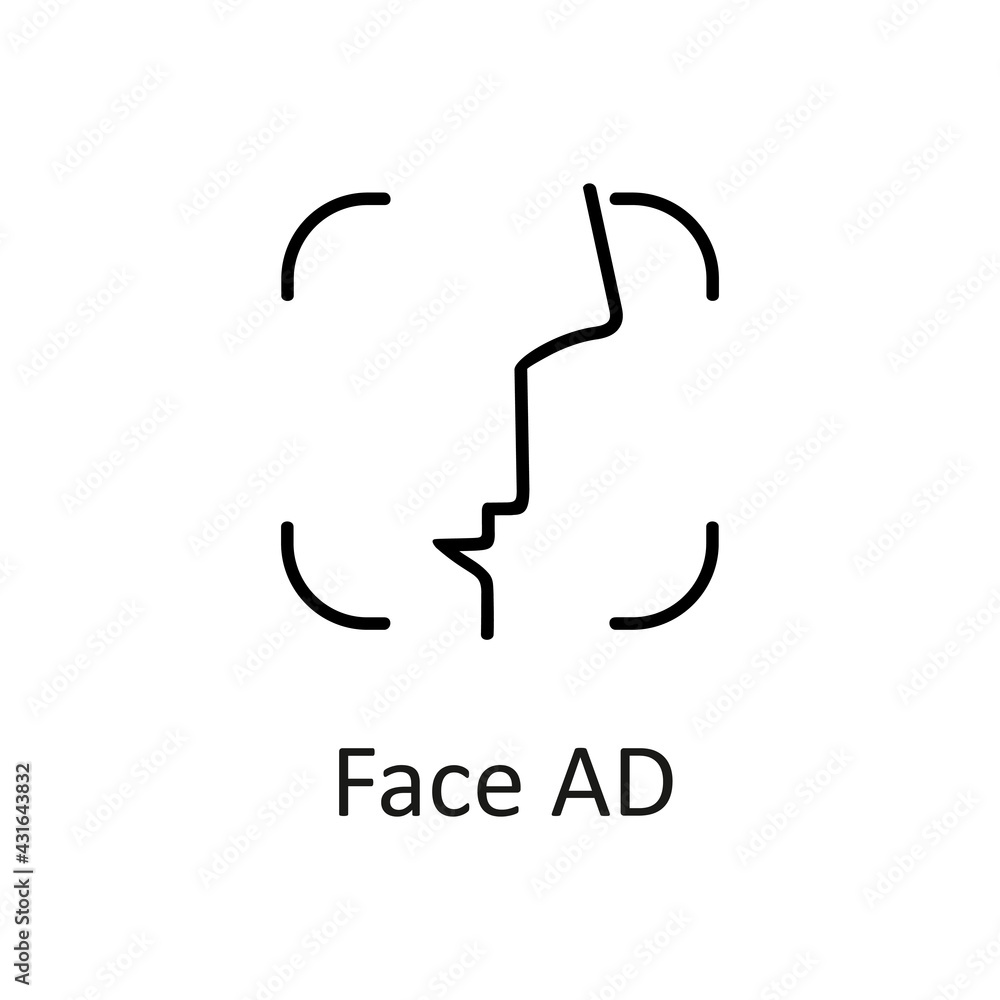 Fototapeta premium The face ID icon is black. Isolated vector illustration