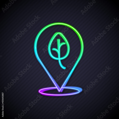 Glowing neon line Vegan food diet icon isolated Glowing neon line background. Organic, bio, eco symbol. Vegan, no meat, lactose free, healthy, fresh and nonviolent food. Vector