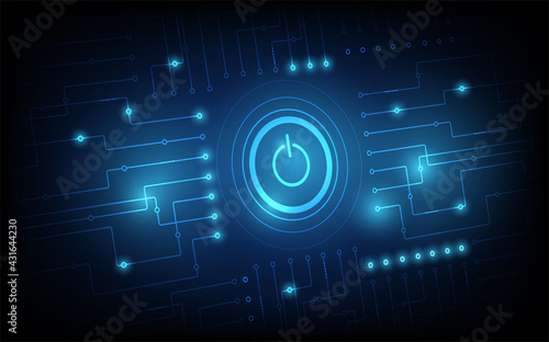 Power button technology background, Power button concept, futuristic digital innovation background vector illustration