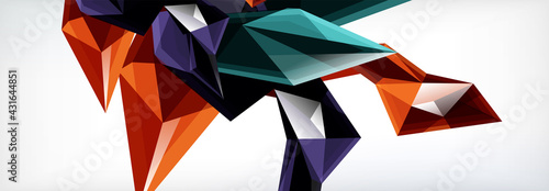 Vector 3d triangles and pyramids abstract background for business or technology presentations, internet posters or web brochure covers