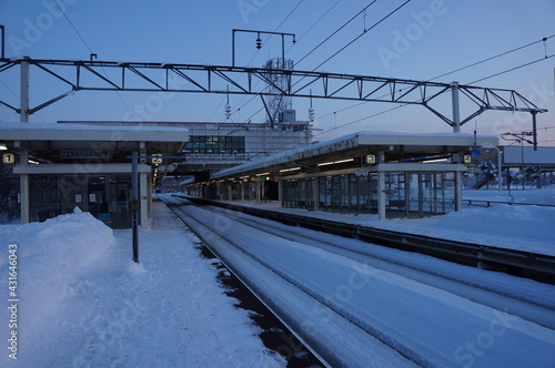station, japan, snow