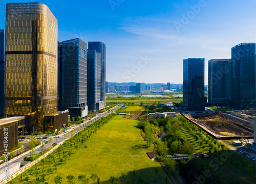 CBD landscape of Yiwu City, Zhejiang Province, China photo