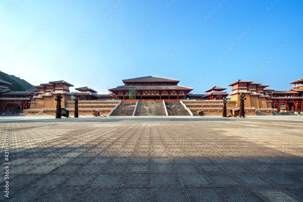 Beautiful summer, Qin and Han ancient city park. China, Guizhou. Beautiful summer, Qin and Han ancient city park. China, Guizhou.