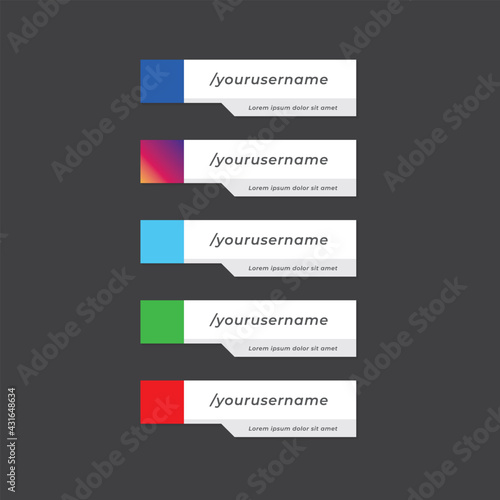 Social Media Lower Third Set Collection Vector Design