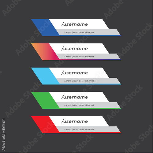 Social Media Lower Third Set Collection Vector Design