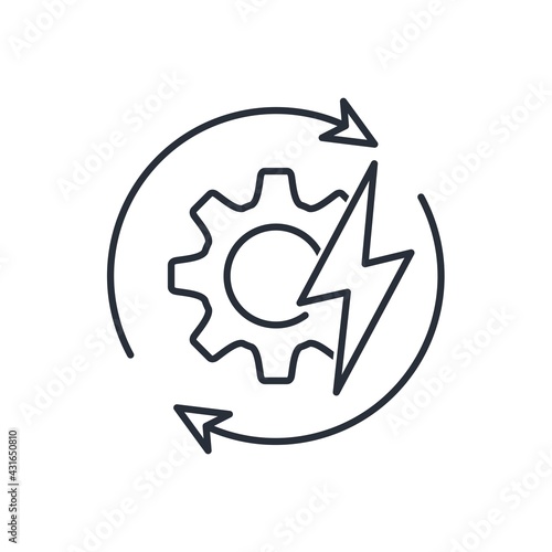Activate the process. Vector linear icon isolated on white background.