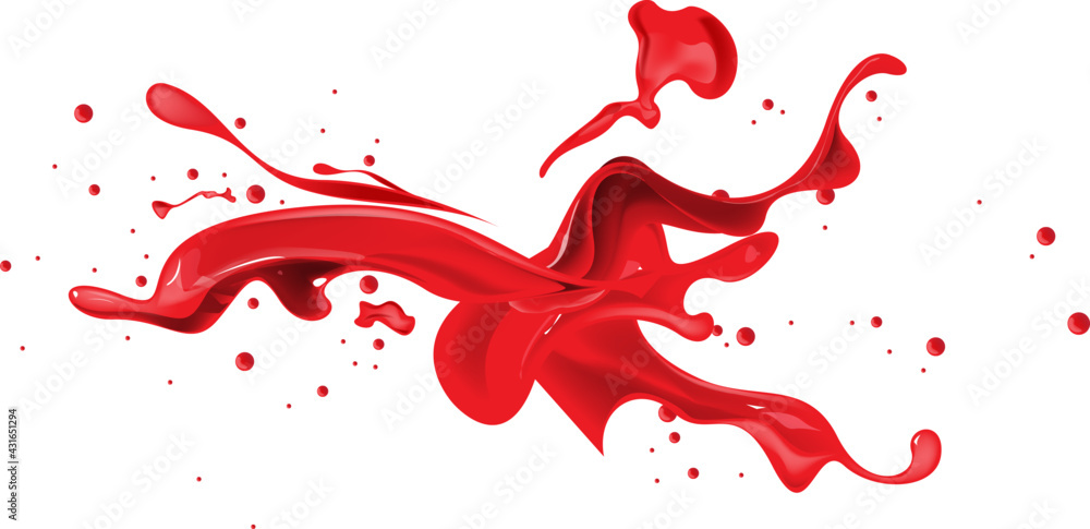 Ink red paint splatter background Royalty Free Vector Image
