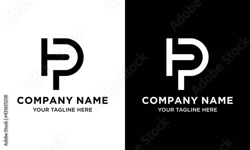 initial letter TP logo template