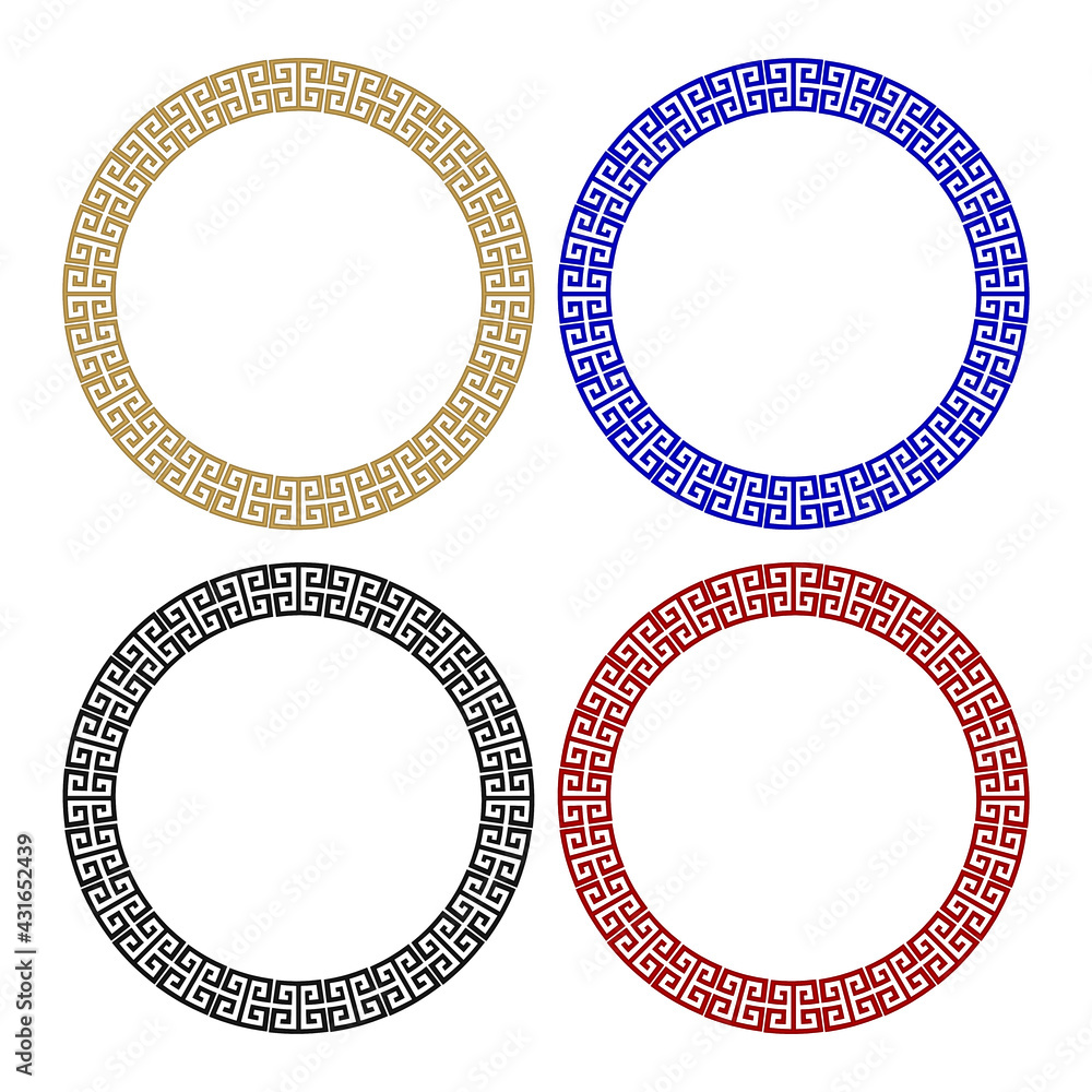 Greek Traditional Meander Border Set Vector Illustration. Greek Key ...