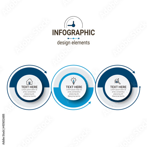 Infographics design vector and marketing icons. Can be used for process diagram, presentations, workflow layout, banner, flow chart, info graph.
