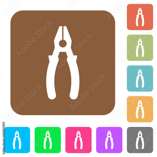 Combined pliers rounded square flat icons photo