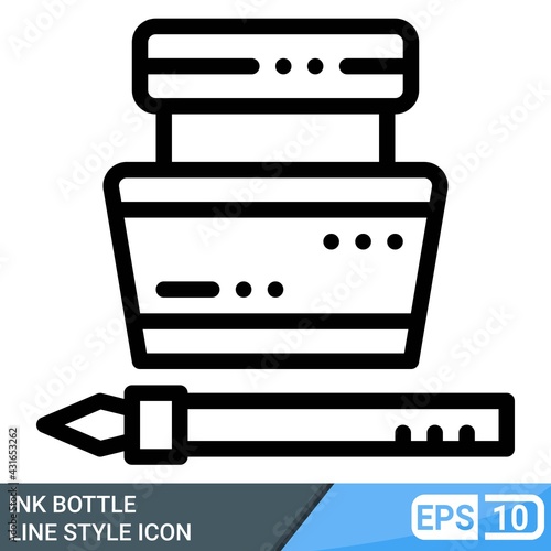 ink bottle icon in line style. vector illustration isolated on white background. EPS 10 photo