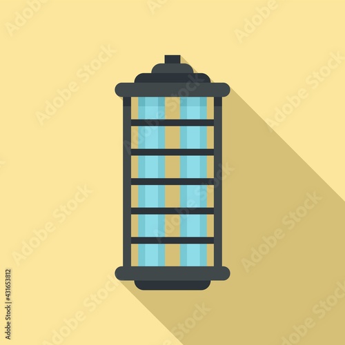 Insect hunt lamp icon, flat style