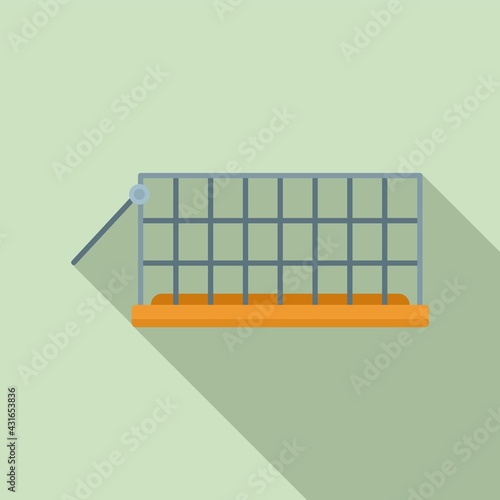 Animal trap cage icon, flat style