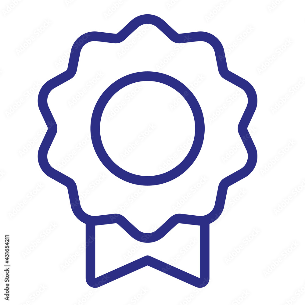 badge ribbon label award single isolated icon with outline style badge ribbon label award single isolated icon with outline style
