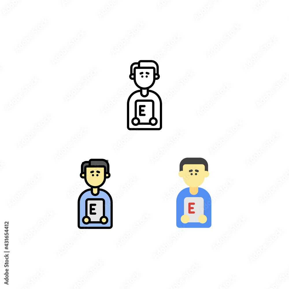 Problem fail score test in school became depression student Icon, Logo, and illustration Problem fail score test in school became depression student Icon, Logo, and illustration