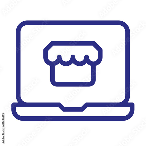 online shop merchant marketplace single isolated icon with outline style