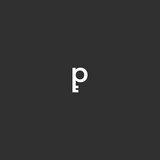 letter p and key logo