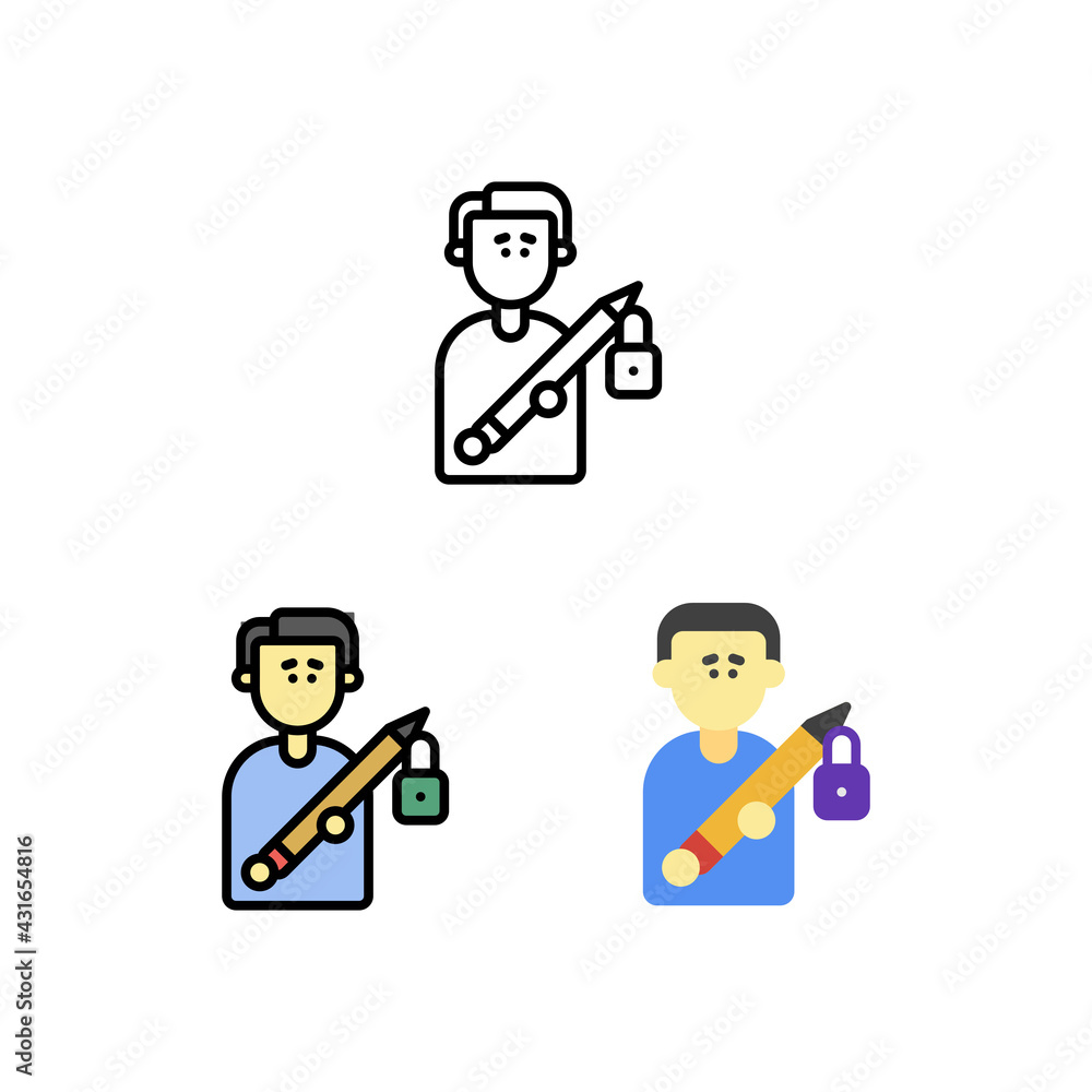 Problem author and writer block Icon, Logo, and illustration Problem author and writer block Icon, Logo, and illustration