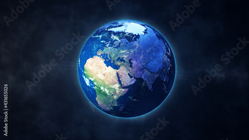 Fototapeta Naklejka Na Ścianę i Meble -  Amazing Earth Planet in Space View on Europe