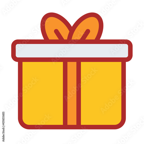 gift present giveaway donate single isolated icon with filled line style