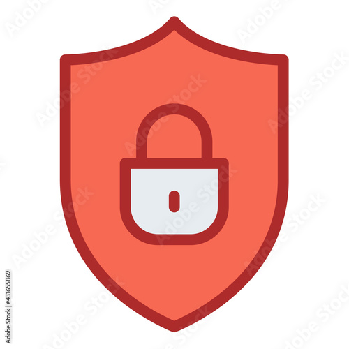 secure shield trusted safe single isolated icon with filled line style