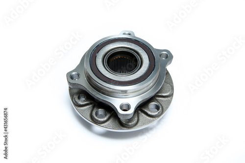 The new car wheel bearing isolated on a white background. Spare part to replace the old one. 