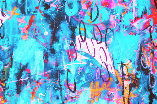 Slika na platnu Original Hand drawn modern Multi Colored mixed media art canvas textured background