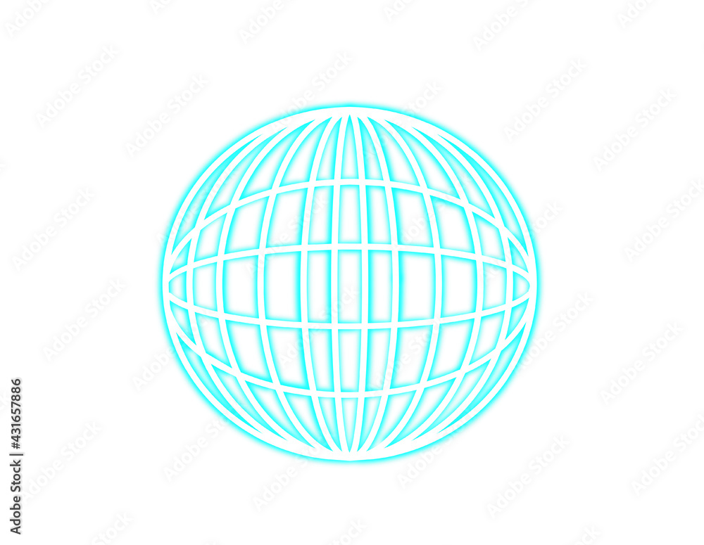 Illustration of blue earth silhouette on internet Illustration of blue earth silhouette on internet