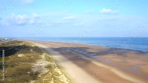 Aerial view of Sangatte's beach, France, Pas de Calais photo