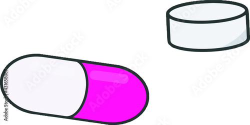 Pink medicine and medicine illustration