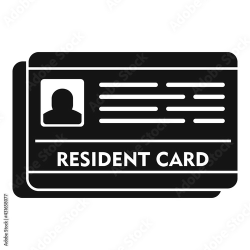 Resident card icon, simple style
