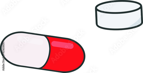 Illustration of red medicine and medicine