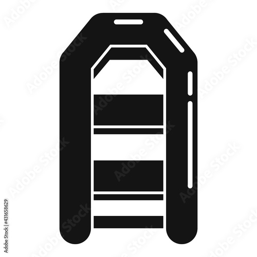 Illegal rubber boat icon, simple style