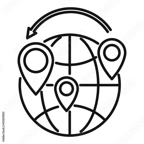 Global illegal immigrants icon, outline style