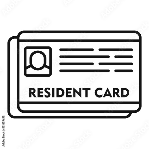 Resident card icon, outline style