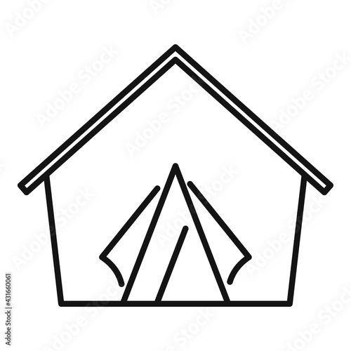 Refugees tent icon, outline style