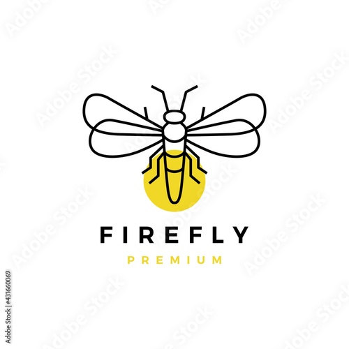 firefly outline logo vector icon illustration