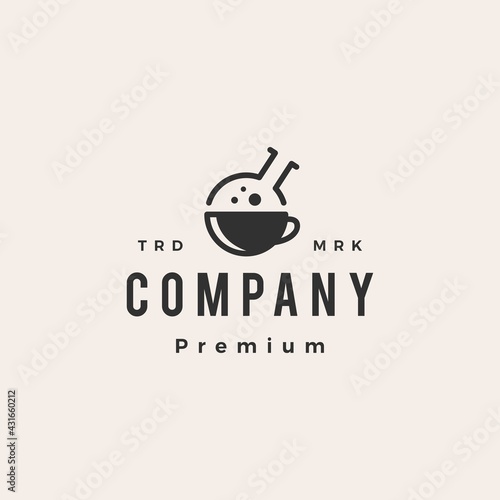 coffee lab laboratory hipster vintage logo vector icon illustration