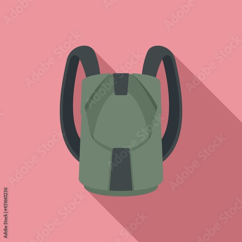Parachuting backpack icon, flat style