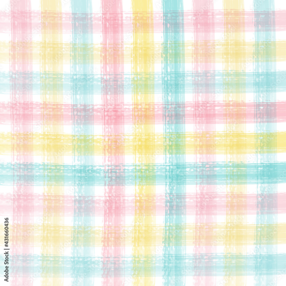 Pastel Mix watercolor seamless checkered pattern