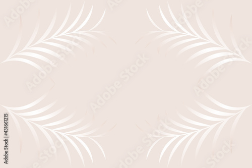 Card with silver leaves on pink background