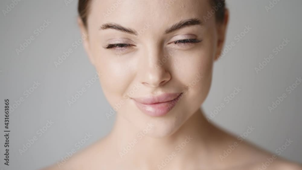Beautiful woman close up face healthy skin beauty concept cosmetic clean healthy natural make up fresh skin beauty young model Beautiful woman close up face healthy skin beauty concept cosmetic clean healthy natural make up fresh skin beauty young model