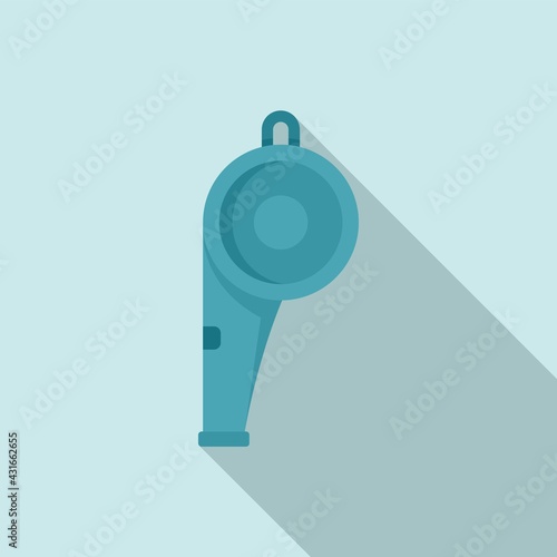 Sport whistle icon, flat style