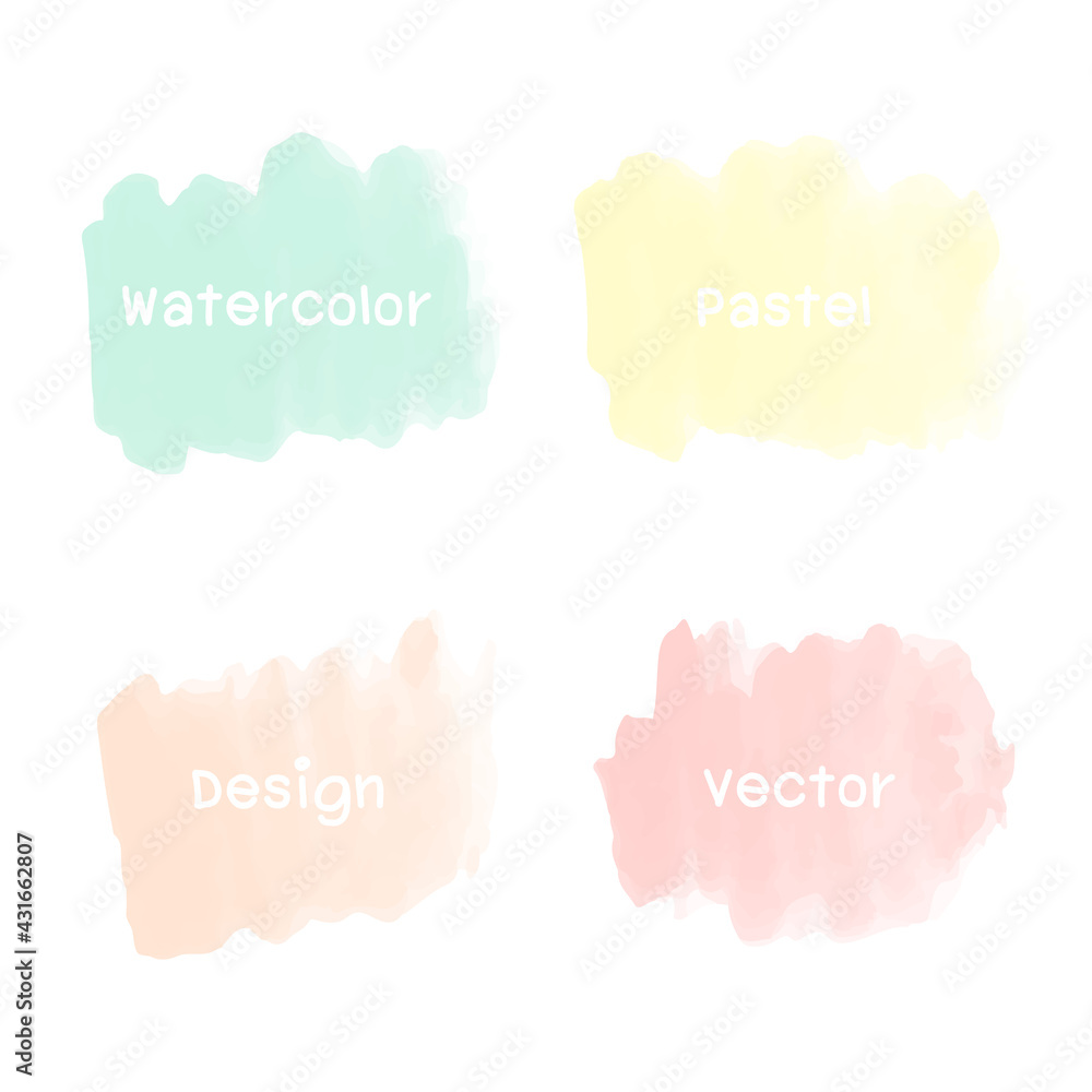 Set Pastel Watercolor Vector Background