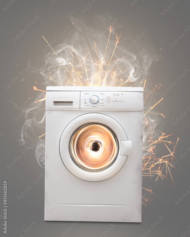 Faulty Washing machine going crazy StockFoto Adobe Stock