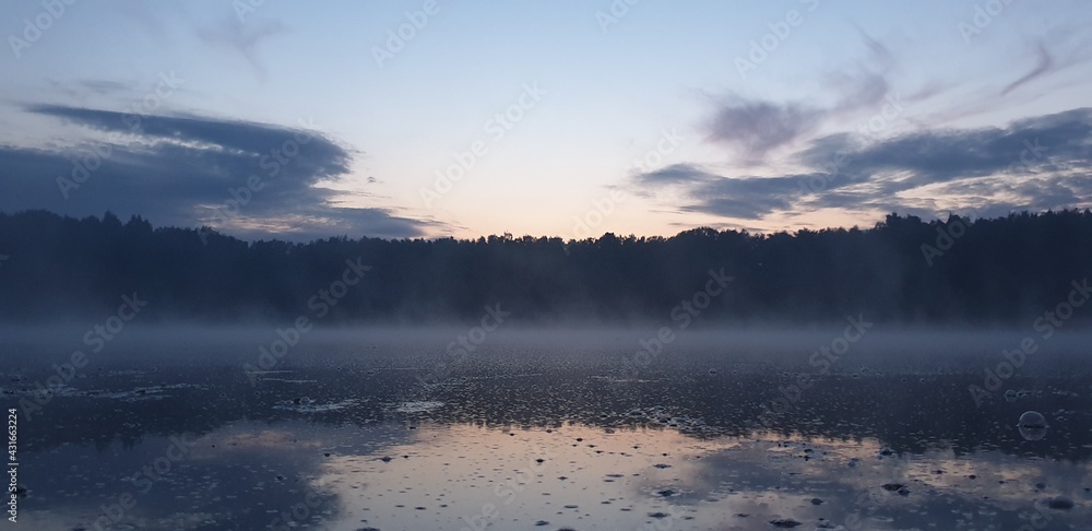 Fototapeta premium morning mist over lake
