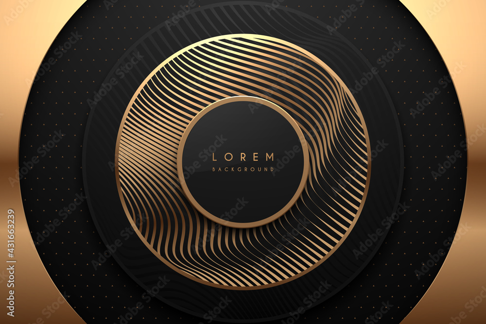 Abstract black and gold circle background Stock Vector Adobe Stock