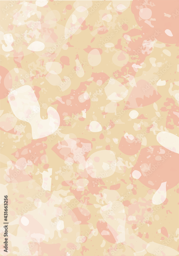 Terrazzo modern abstract template. Pink and beige
