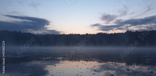 morning mist over lake